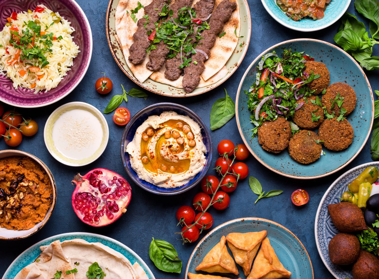 A spread of Pakistani food