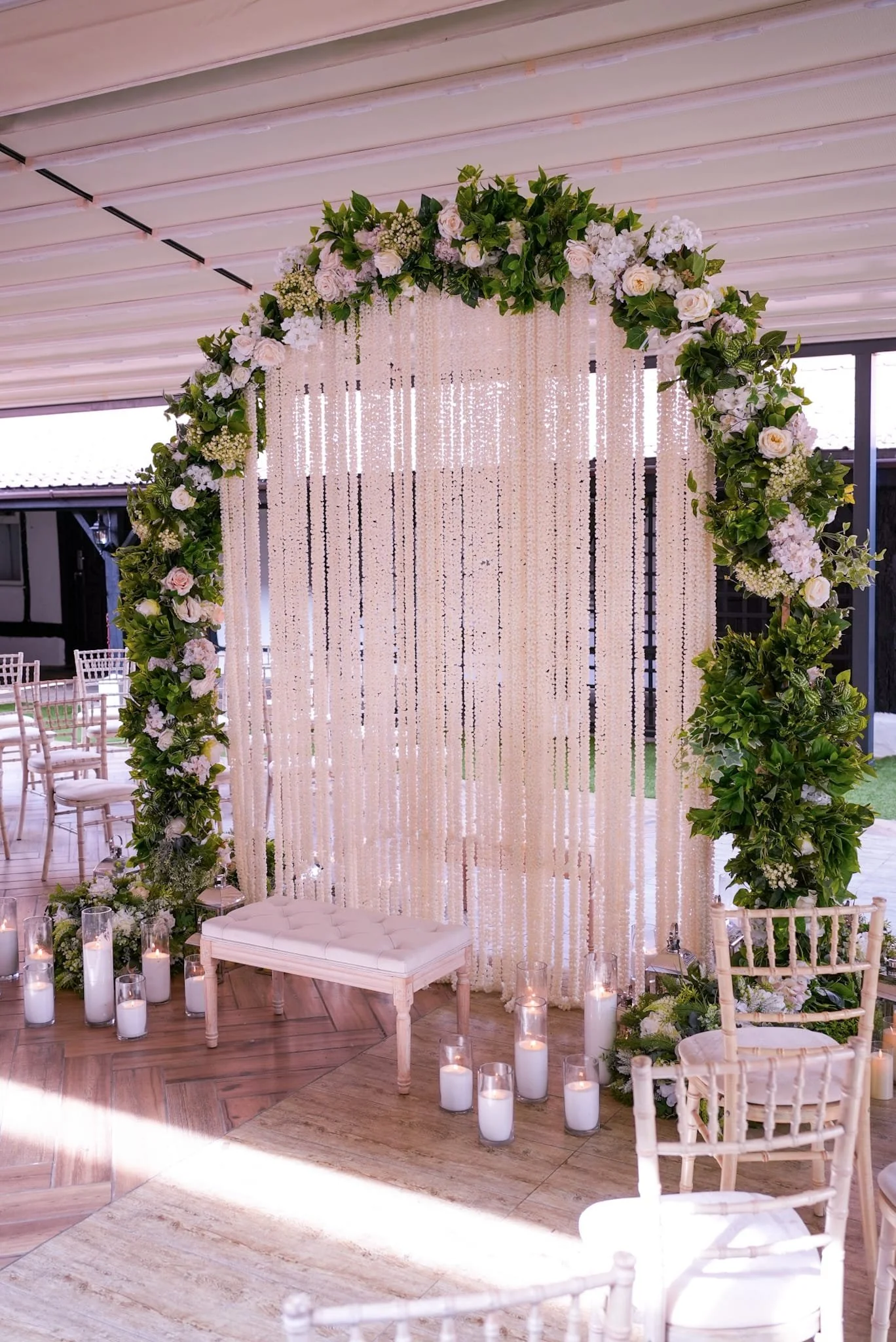 Ceremony setting with floral details