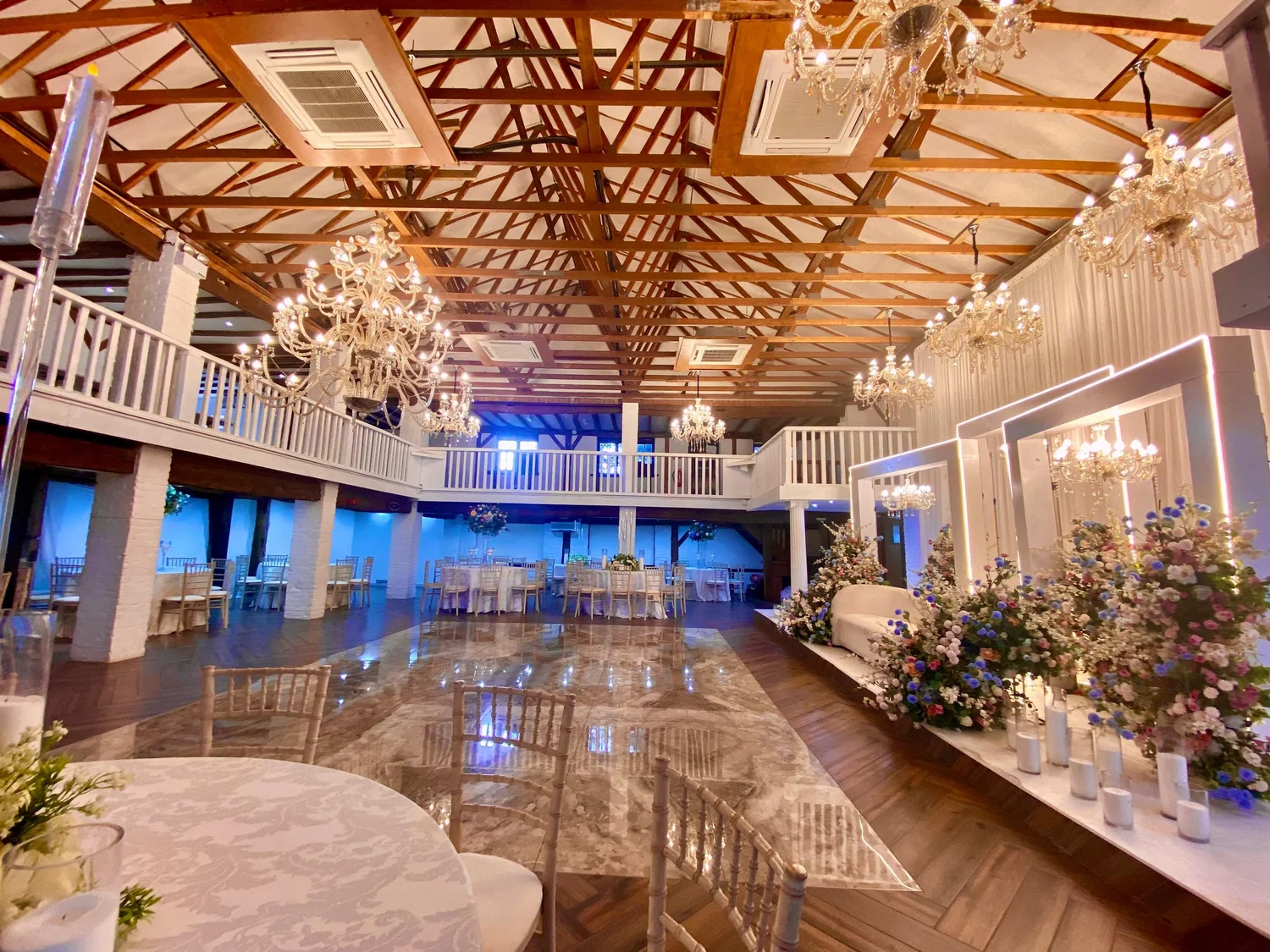 The Grand Hall prepared for a celebration